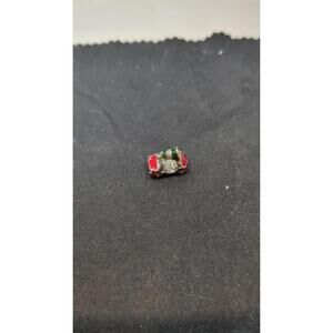 Sterling 925 enamel Christmas tree on car bead charm